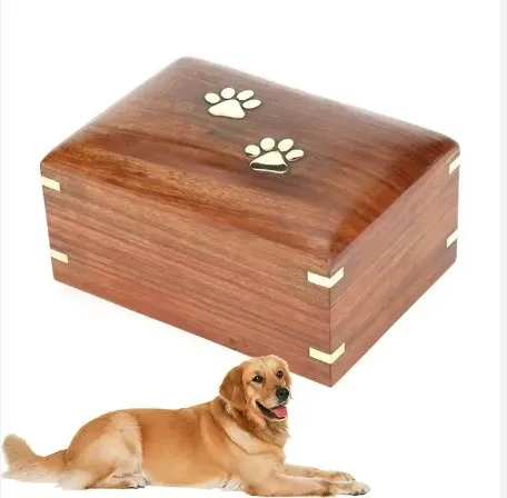 Vintage Life Inc. Hot sale Dog Cat Paw Printed Pet Urn Coffin Cremation Funeral Urn For Pet Ash Unique