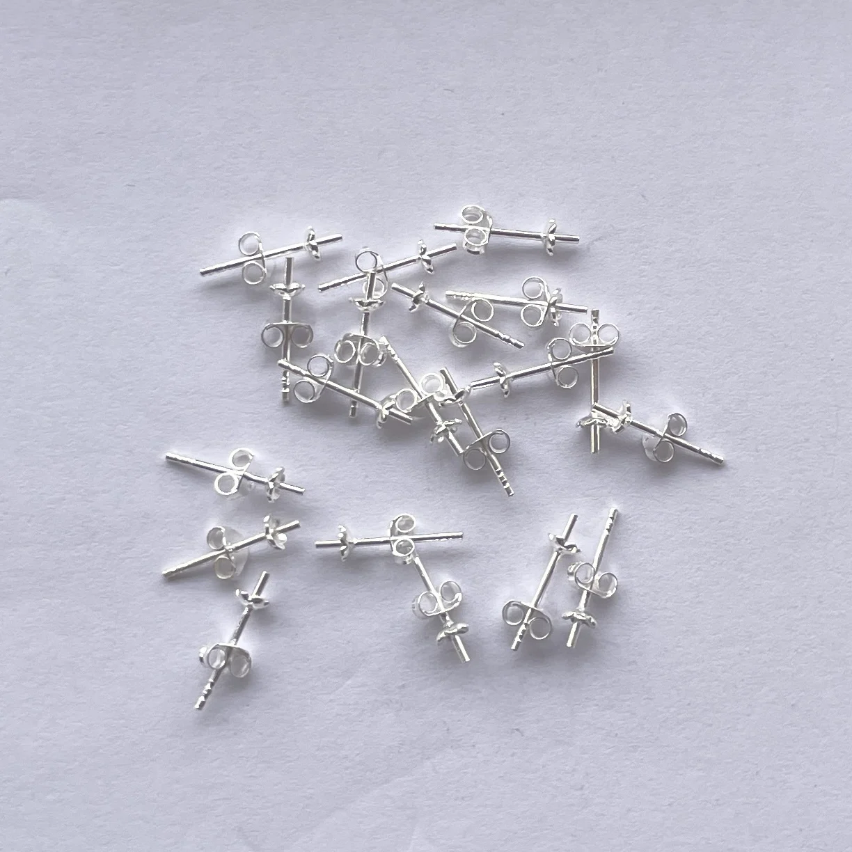 5mm 925 Sterling Silver Round Flower Stud Earrings Blank Empty Setting Gold Micron Findings Semi Mount Earring Wholesale Cup DIY