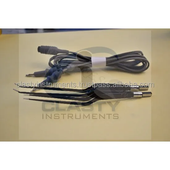 EUROPEAN BAYONET+ANGLE DOWN 22CM NON-STICK BIPOLAR FORCEPS WITH CABLE REUSABLE