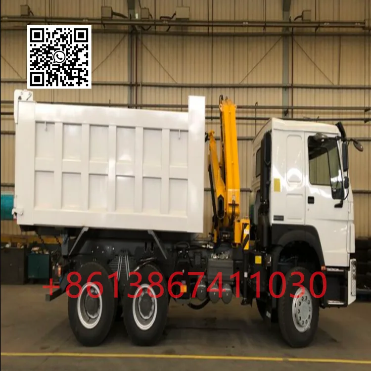 Самосвал CNHTC Sinotruk Howo HW76 ZZ3257V4647B1 6x4 10 колесный самосвал с краном 10-20 тонн