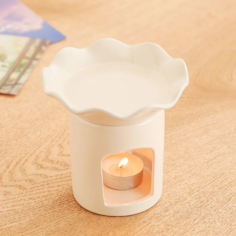 Sunflower Ceramic Dish Wax Melt Burners Essential Oil Burner Set of 2, Aromatherapy Aroma Burner Ceramic Oil Diffuser