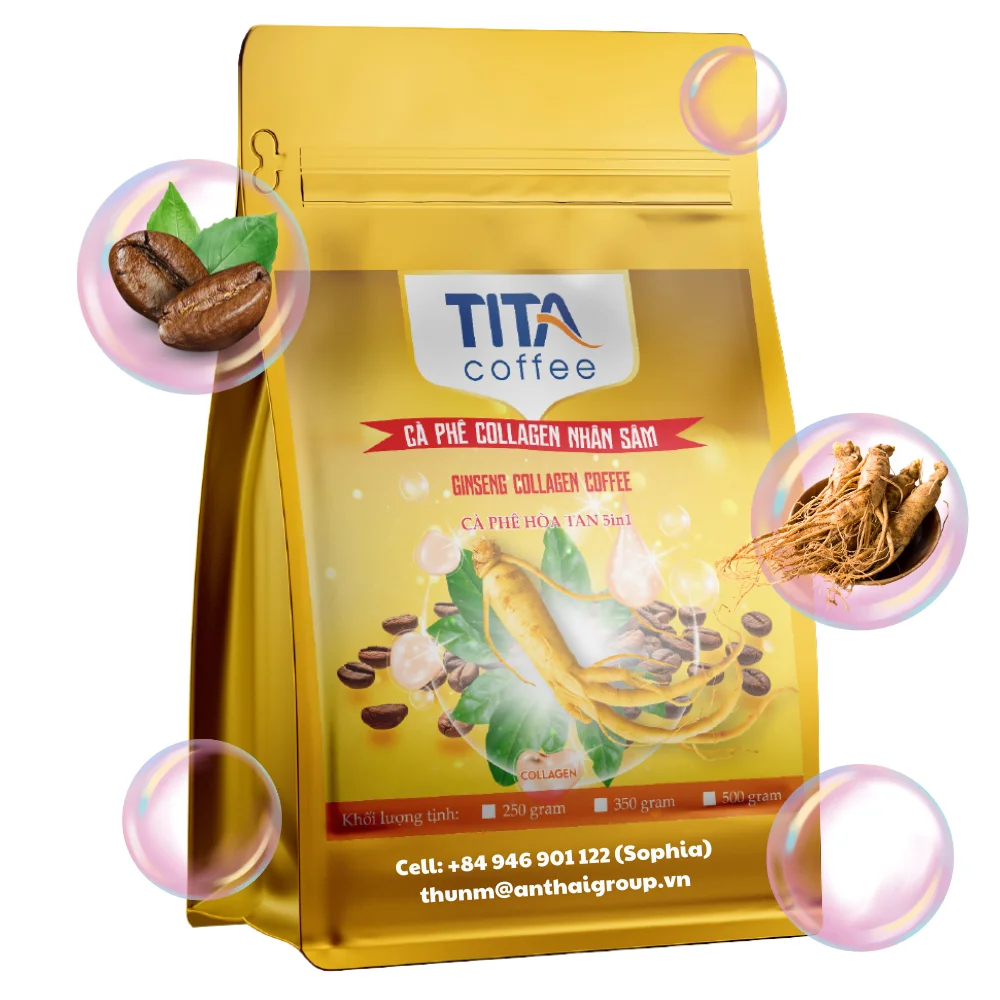 Ginseng Coffee Powder Energize Drink Awake Coffee Energy Boost Smooth Mellow Creamy Taste Instant Coffee Ginseng