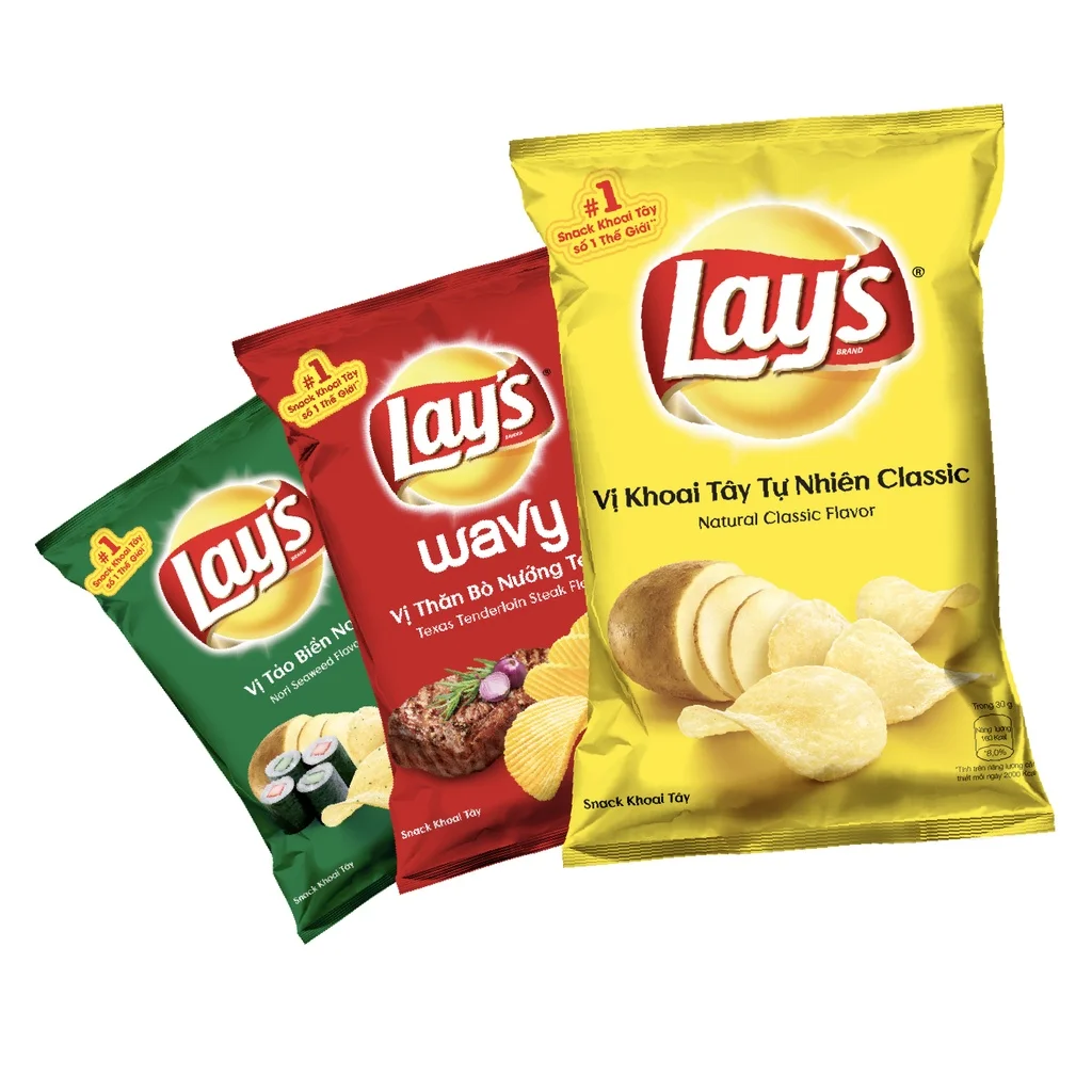 Lays Snack Chips Classic BBQ Sour Cream Onion Flavors 52g 160g Packs Wholesale Supplier Vietnam Potatoes lays snack wholesale