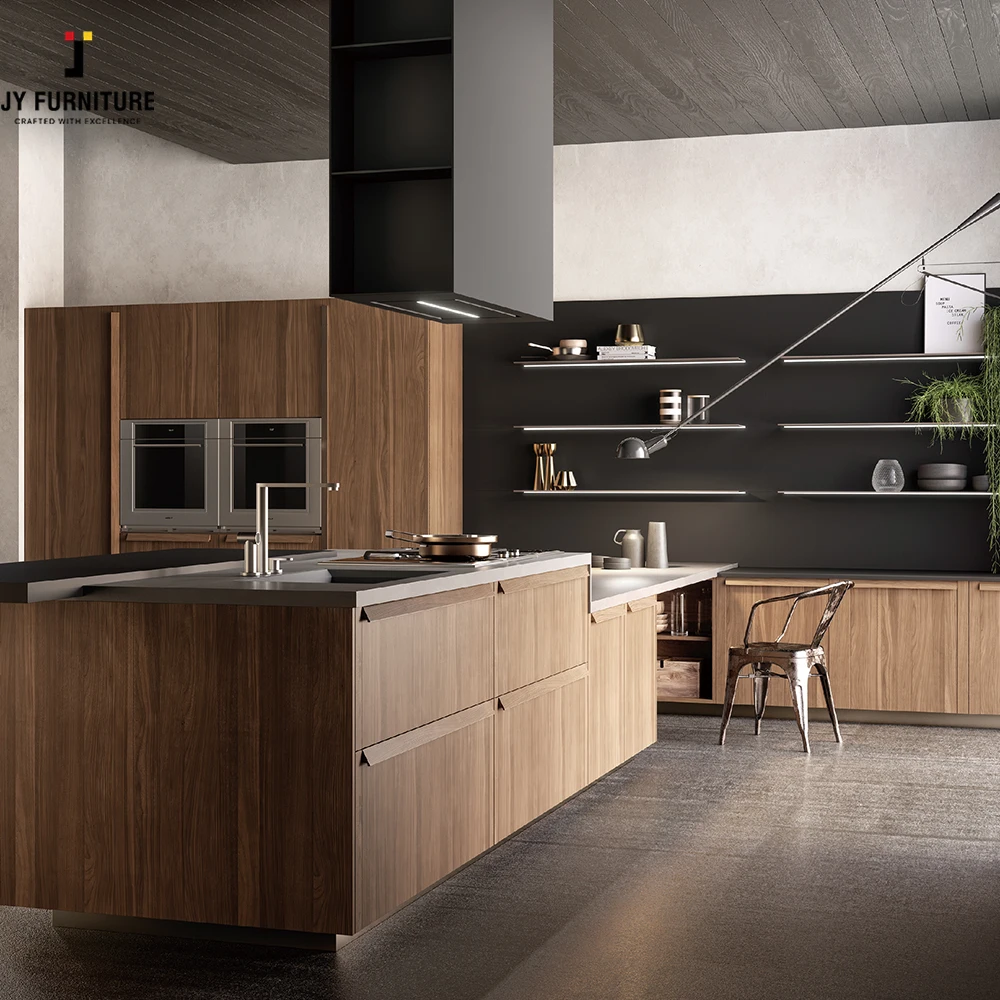 JY Vietnam Factory No Anti Dumping European Style Frameless Modern Plywood Kitchen Cabinet Ready to Assemble