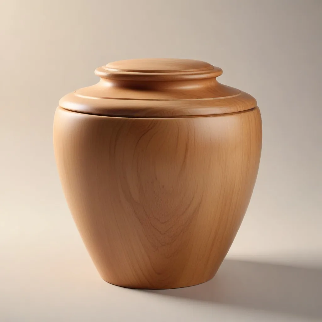 Affordable Price Cremation Urns with Solid Wooden Made Round Shaped Latest Designed Cremation Urns For Sale