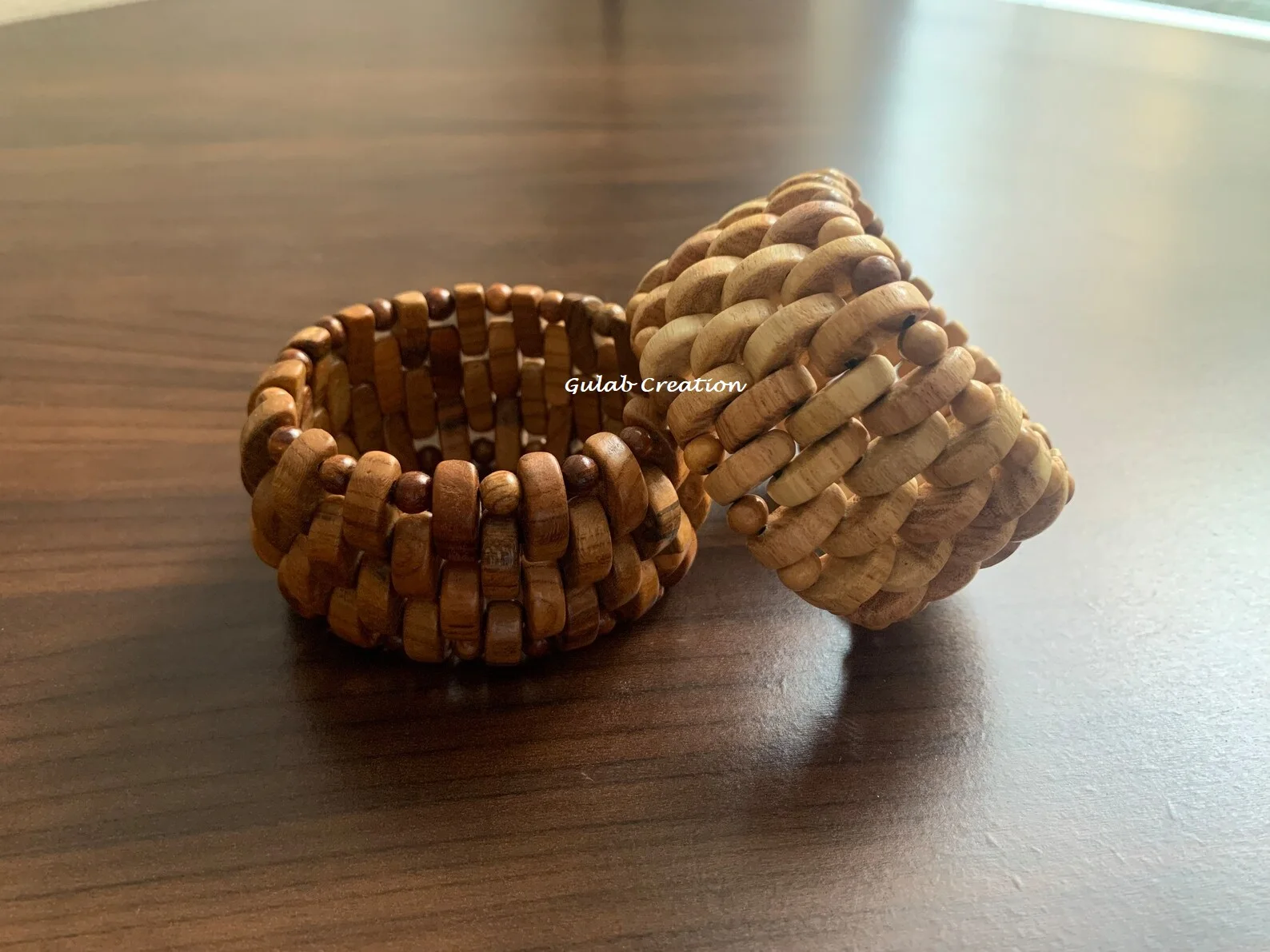 New Arrival 2024 Vintage Adjustable Brown Wooden Bead Stretch Bracelet