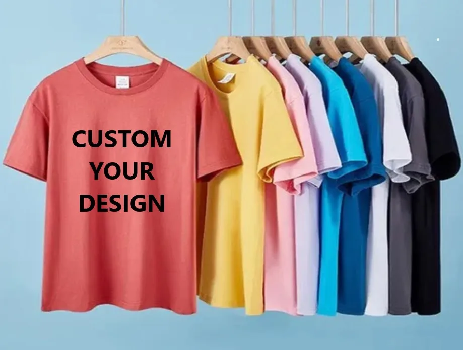 World Quality Wholesale Poly Cotton Promotional Custom Basic Plain Dyed Solid Color Stock Men O Neck Tshirts Available for Sale