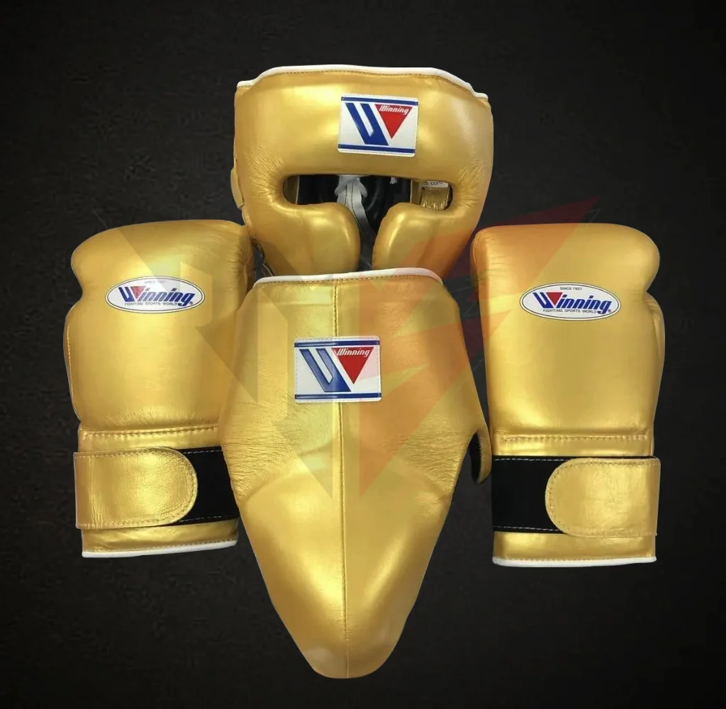New Arrival Winning Boxing Set Custom Made Boxing Gloves & Head Gear Sparring Set Winning Cup Sets