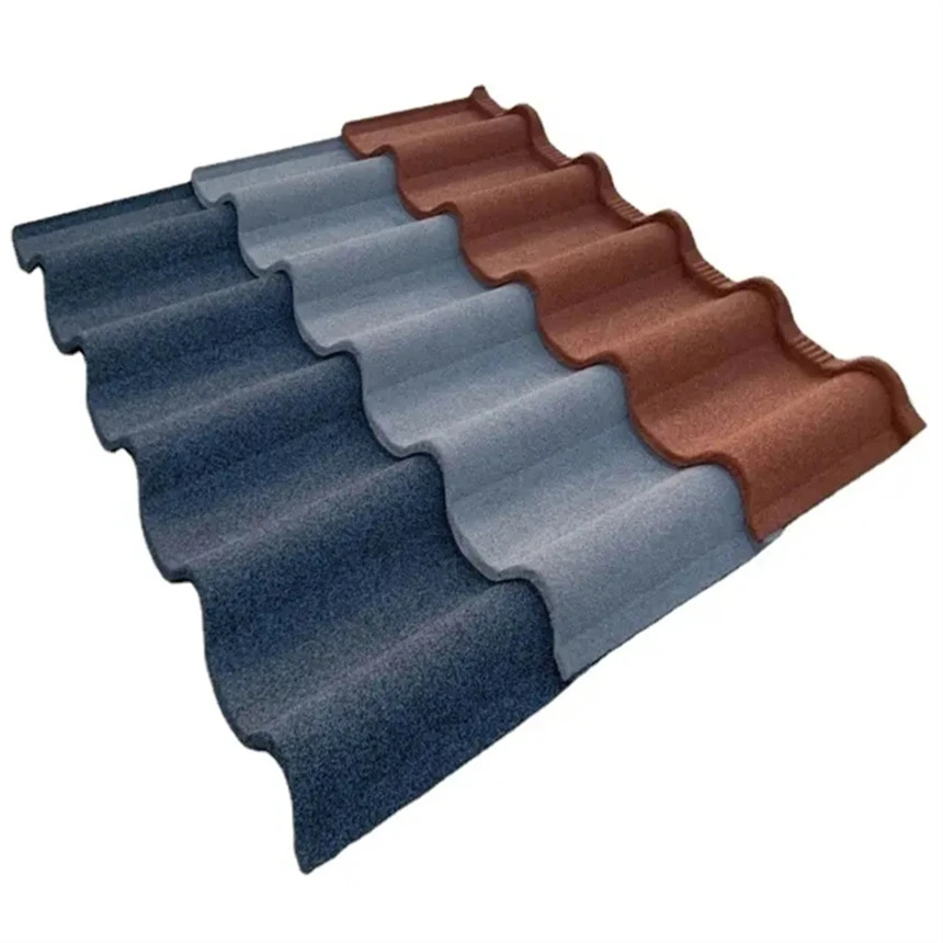 ppgl milano stone coated roofing tile sand coated metal roof tiles 0.45mm Eurotile shingles Stone Coated Steel Tiles