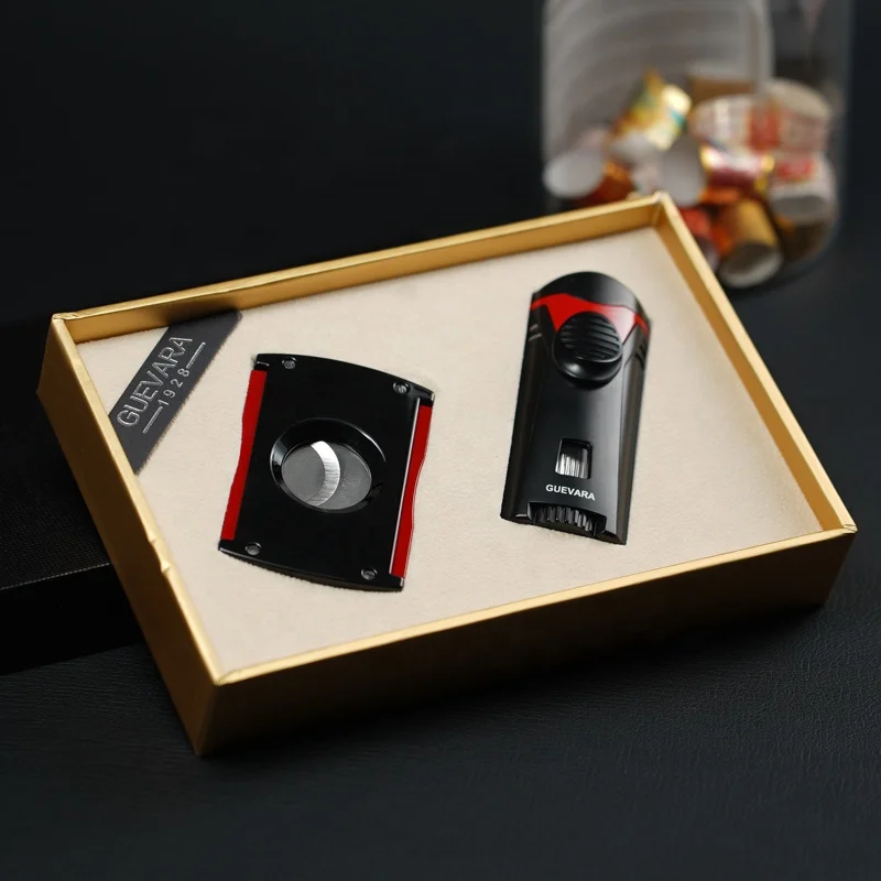 Cigar Accessories Luxury Cigar Lighter And Cutter Cigar Cutter And Lighter Set