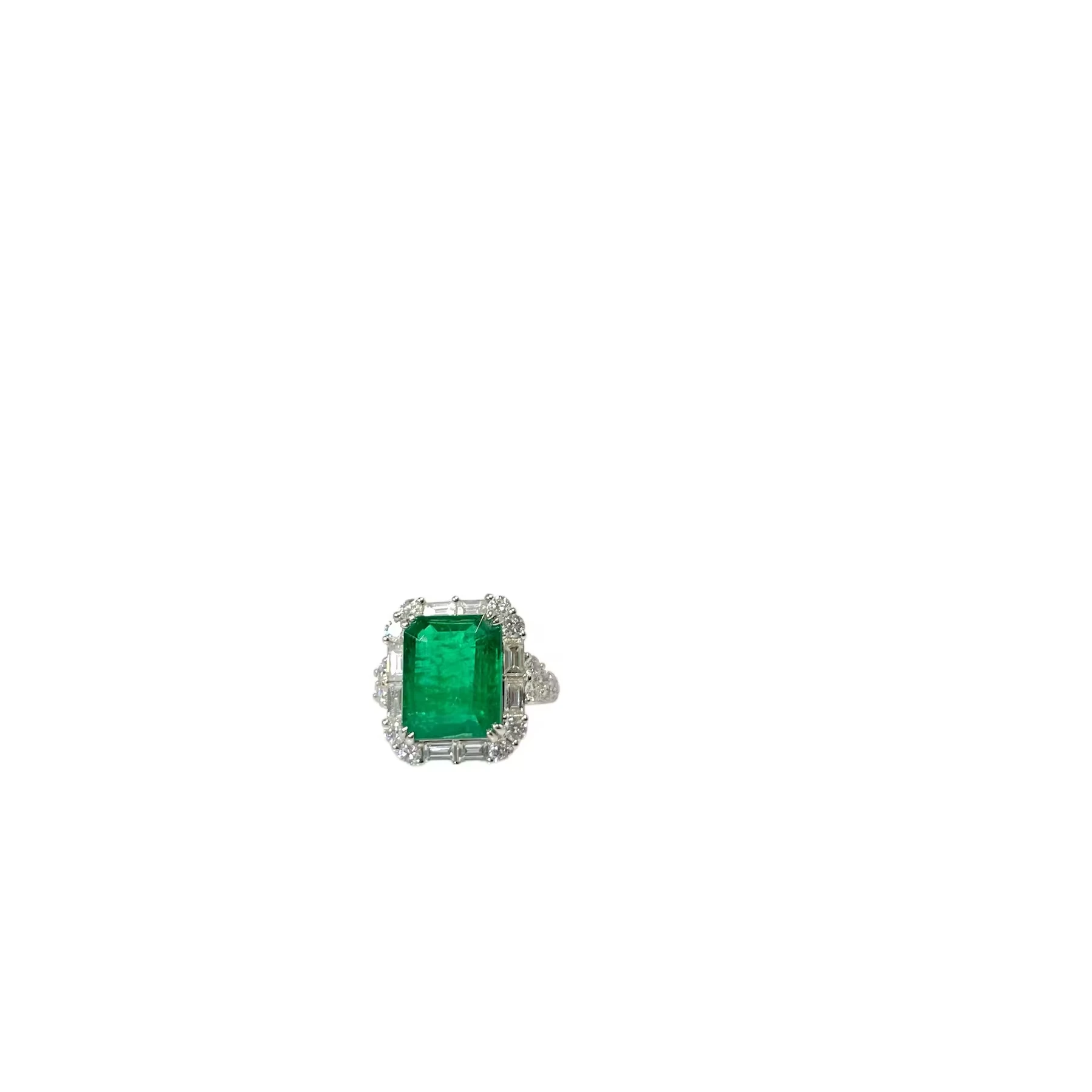 OEM женские ювелирные изделия 925 стерлингового серебра 10K 14K 18k золото 750 Белое Изумрудное кольцо с бриллиантами