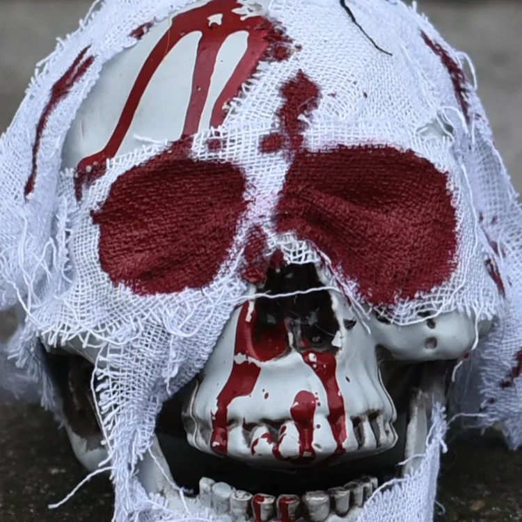 Halloween Prop Skulls Realistic Looking Scary Human Life Size Skeleton Head Plastic Skeleton Model for Party Garden Decoration