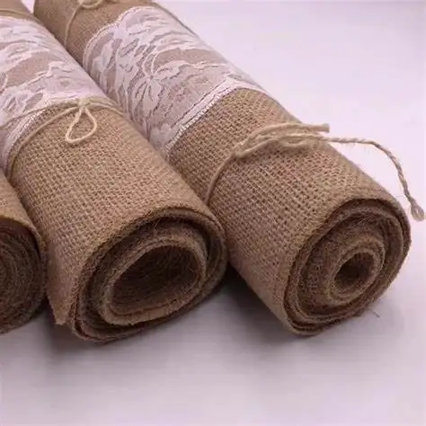 Wholesale Natural Fabric Burlap Cotton ECO-Friendly Fabric Textile Raw Material wider width Jute Fabric woven for bags