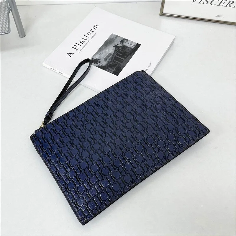 New Luxury Brand CH Clutch Unisex High-quality CH Letter Pattern Clutch luxury envelope leather business clutch purse