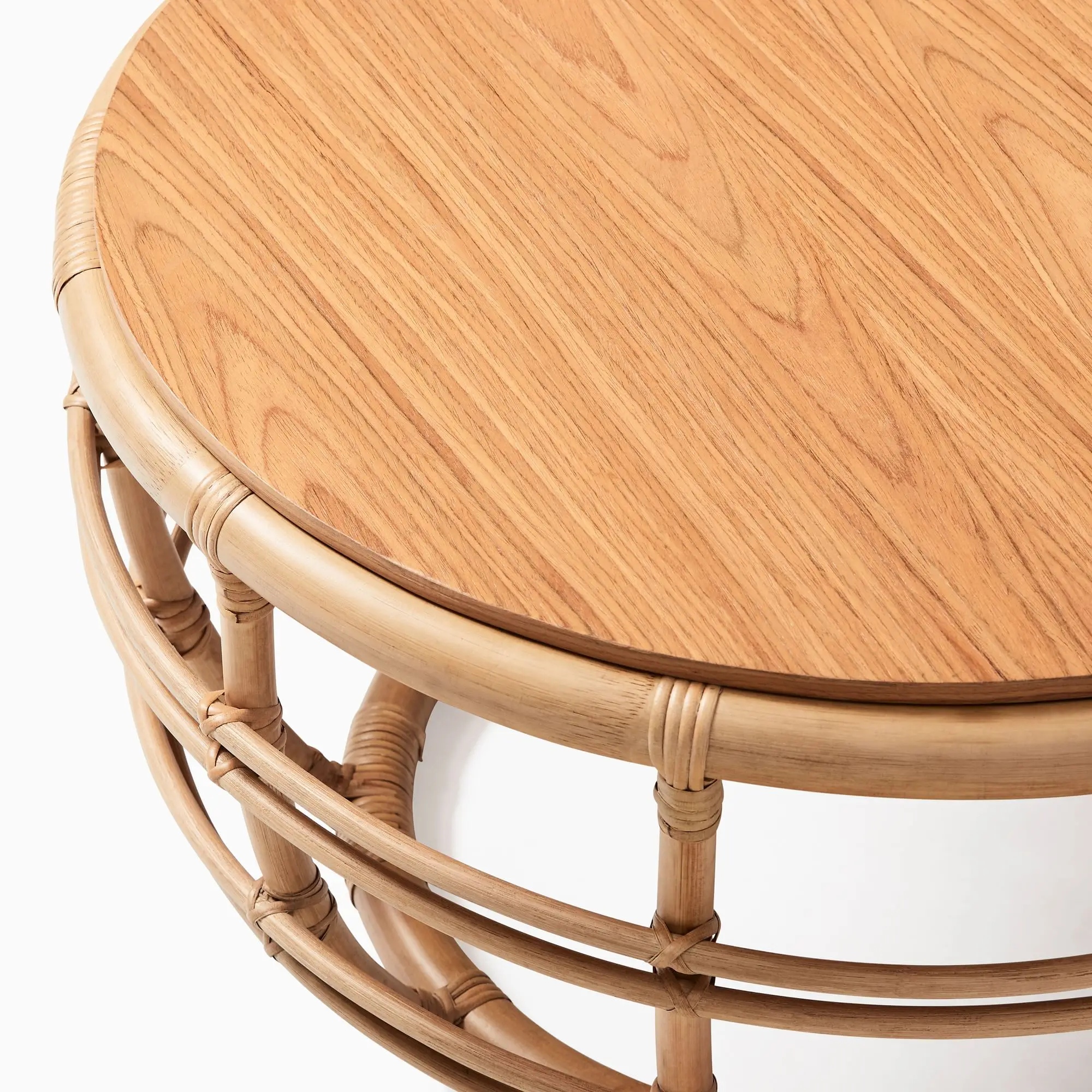 Modern Design Bamboo Round Shape Coffee Table for Living Room Table Wooden Top Center Coffee Table Indian Bamboo Arts