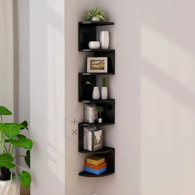 6 Tier Wall Mount Wood Floating Shelves for Living Room