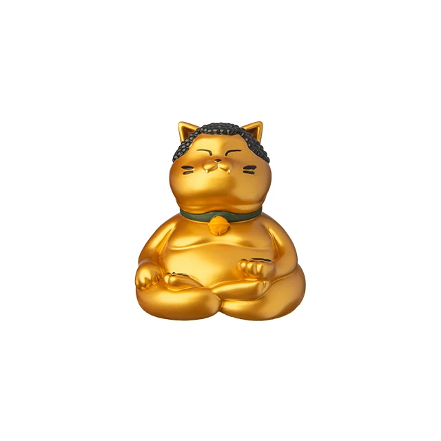 [BUDDHACAT] ARTTOY ver.Original Lotus Position Lying down Walking Desired interior design gold buddha cat toy