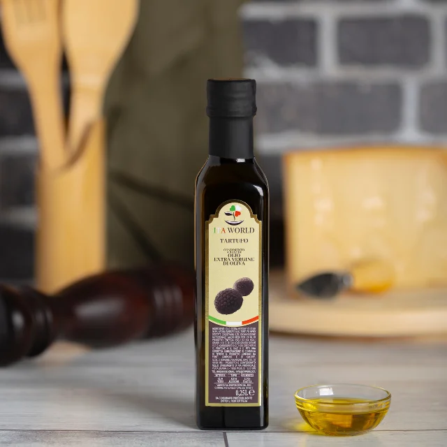 Premium Quality Extra Virgin Olive Oil Made in Italy Flavored Black Truffle Itaworld For Restaurant