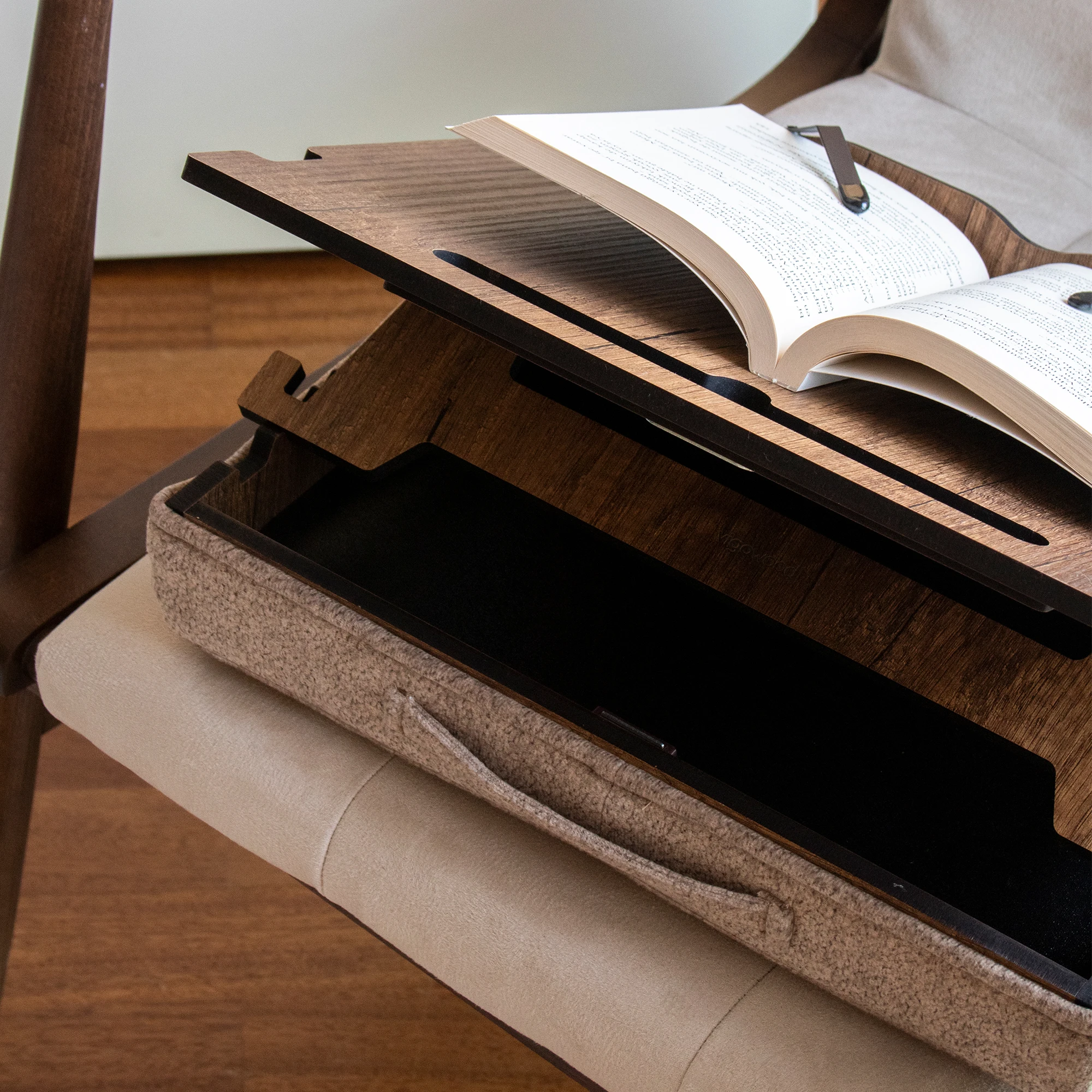 Folding Lap Portable Laptop Desk Breakfast Bed Table Serving Tray with Extra Storage Space for Books Files Docs School