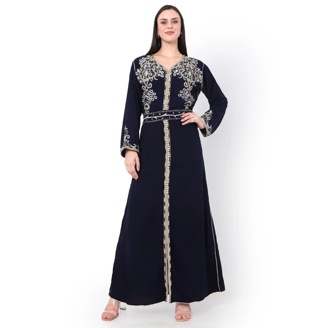 ladies kaftan moroccan elegant embroidered stone work heavy long designed jalabiya caftan dresses