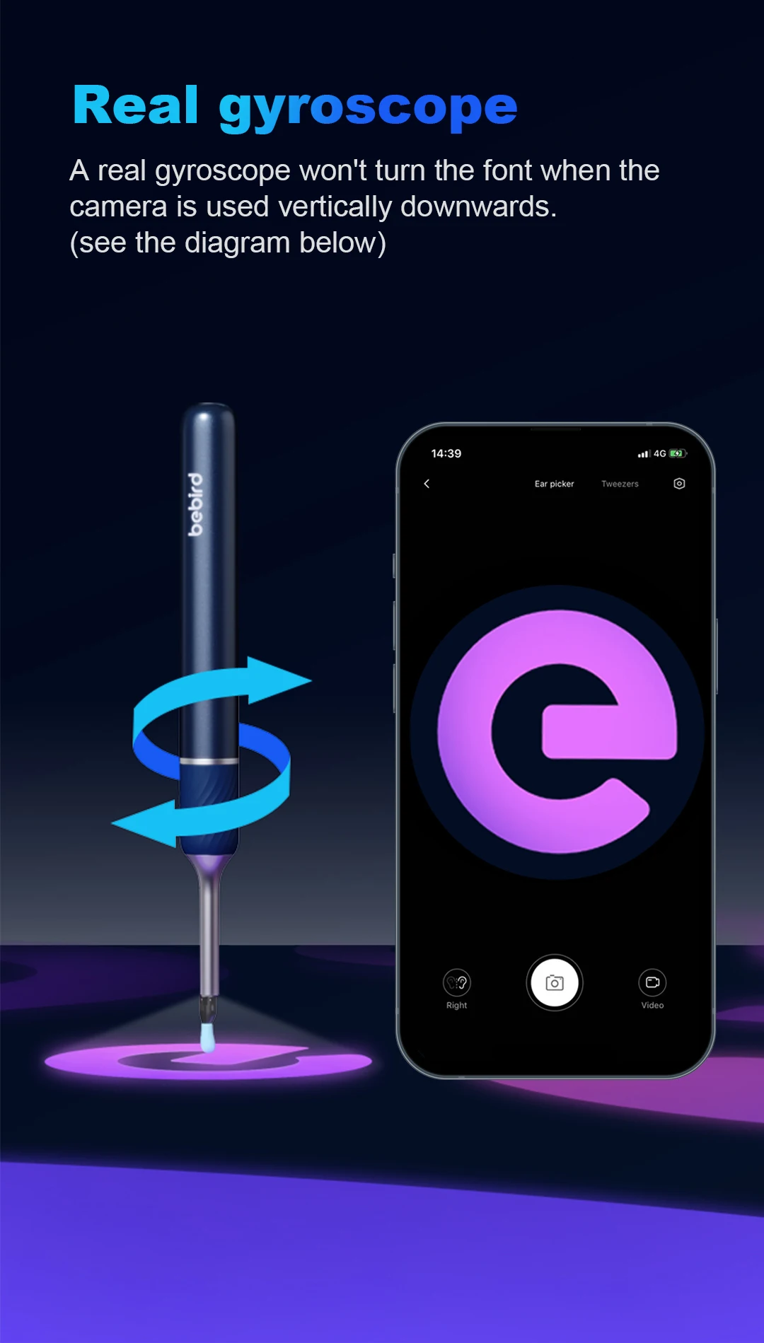 Unique gift Bebird 3 in 1 Note 5 pro robotic arm tweezers WiFi wireless ear cleaner with light