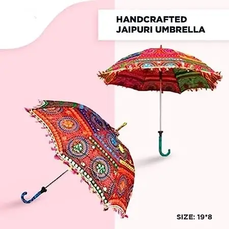 Indian Umbrellas Parasol Decorative Sun Wholesale Umbrella Wedding Parasols Decor Embroidered Umbrellas