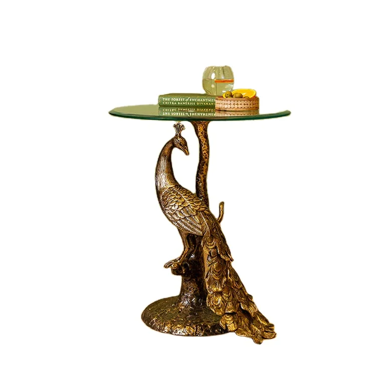 Luxury Quality Premium Unique European Style Coffee Table Luxury Metal Small Round Simple Couch Side Table Livingroom Decor