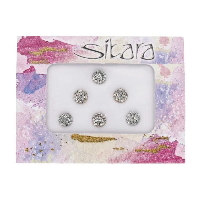 Latest Traditional Tikka Bindis in White color Indian Forehead Sticker White Color Artificial Stone Indian Bindis