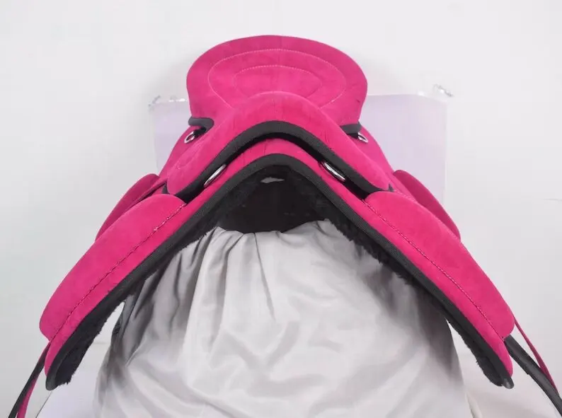 High Quality Pink Treeless Freemax English Premium Leather Western Barrel Racing Horse Saddle from Indian Exporter