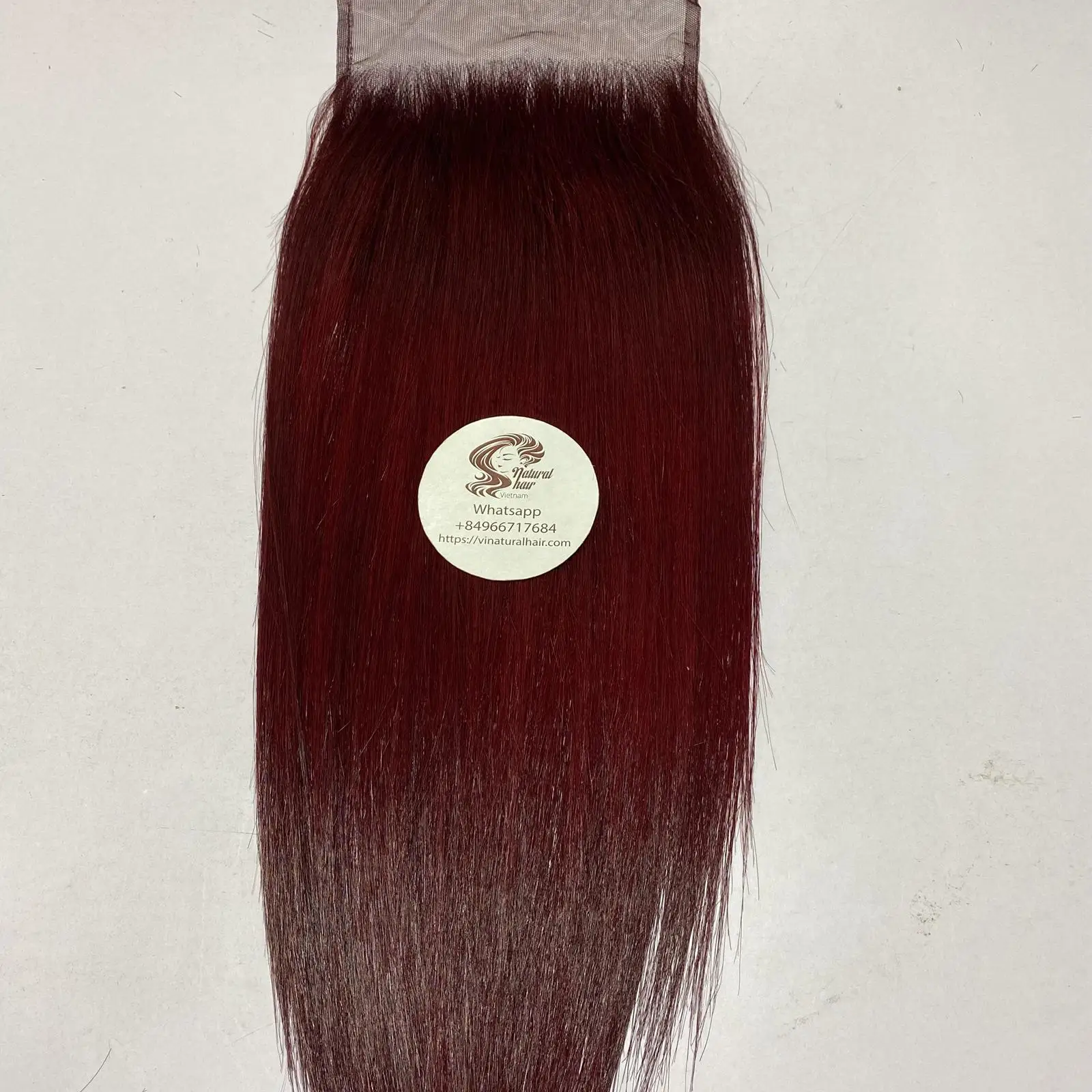 Raw Hair 100% Virgin Hair Color Wine Lace Closure Bone Straight  Wigs Vietnamese Human Hair Extension For Black Women