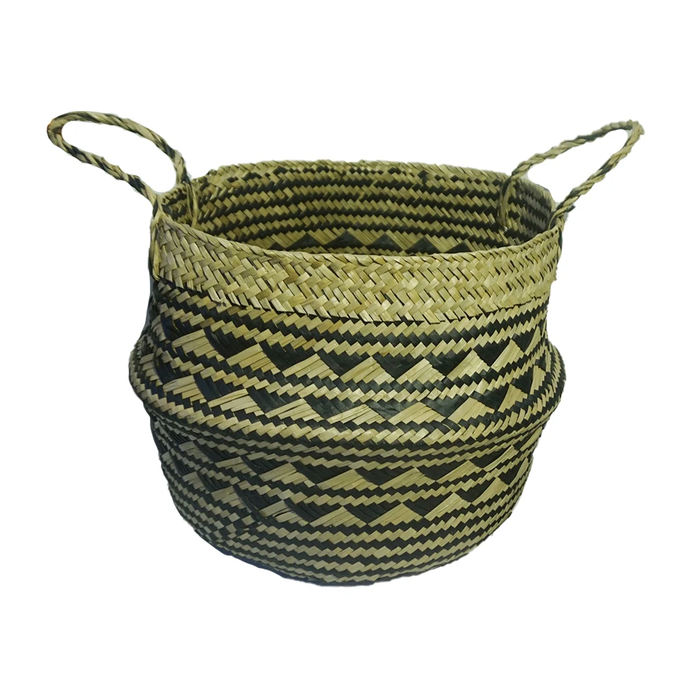 Seagrass belly basket Pot Laundry straw woven Wicker basket storage seagrass baskets made in Vietnam