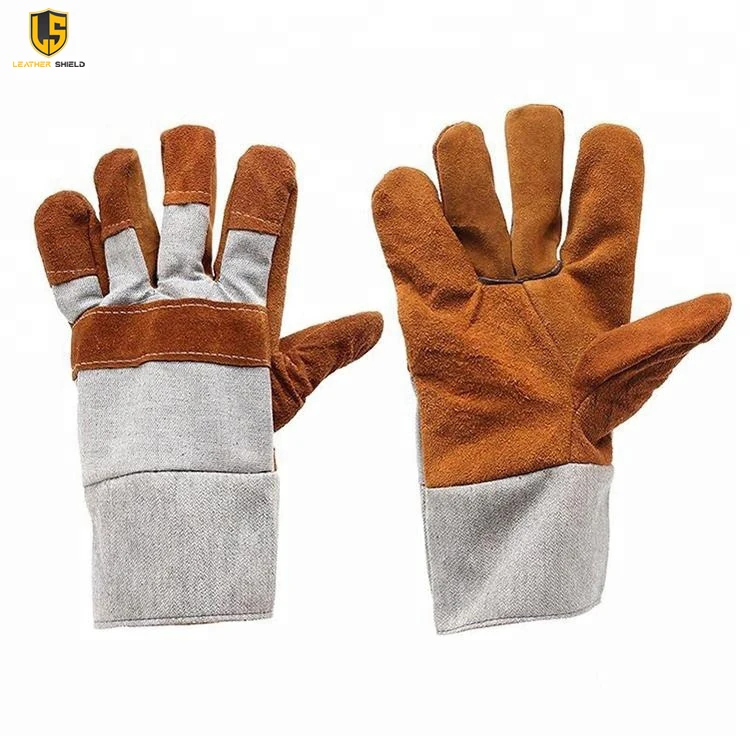 Short Cow Split Cheap Leather Hand Gloves for Construction Work High Quality Working Gloves