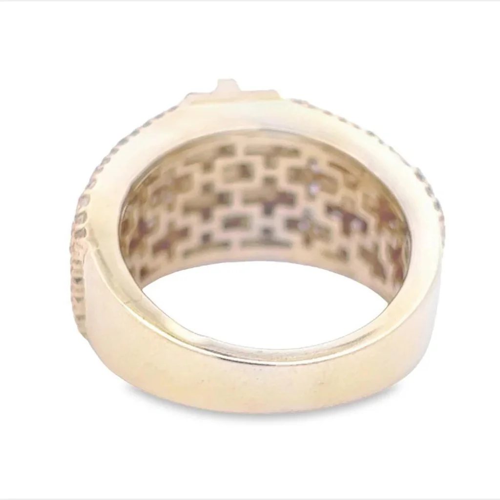 European And American Hiphop Jewelry Ring With Hollow Dollar Symbol Men Ring For Parties Natural Diamond 925 Sterling Silver