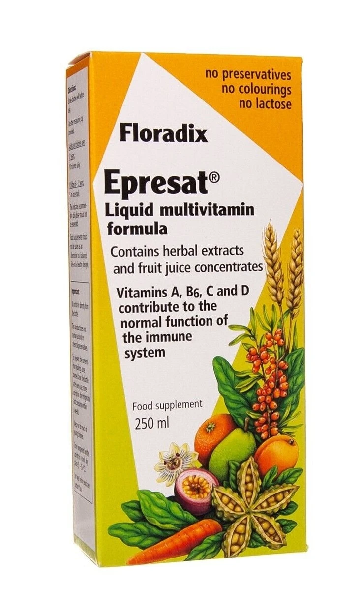 Floradix Epresat Multivitamin 250Ml- Liquid Immune Support And Energy Boosting Multivitamin Formula For Daily Wellness