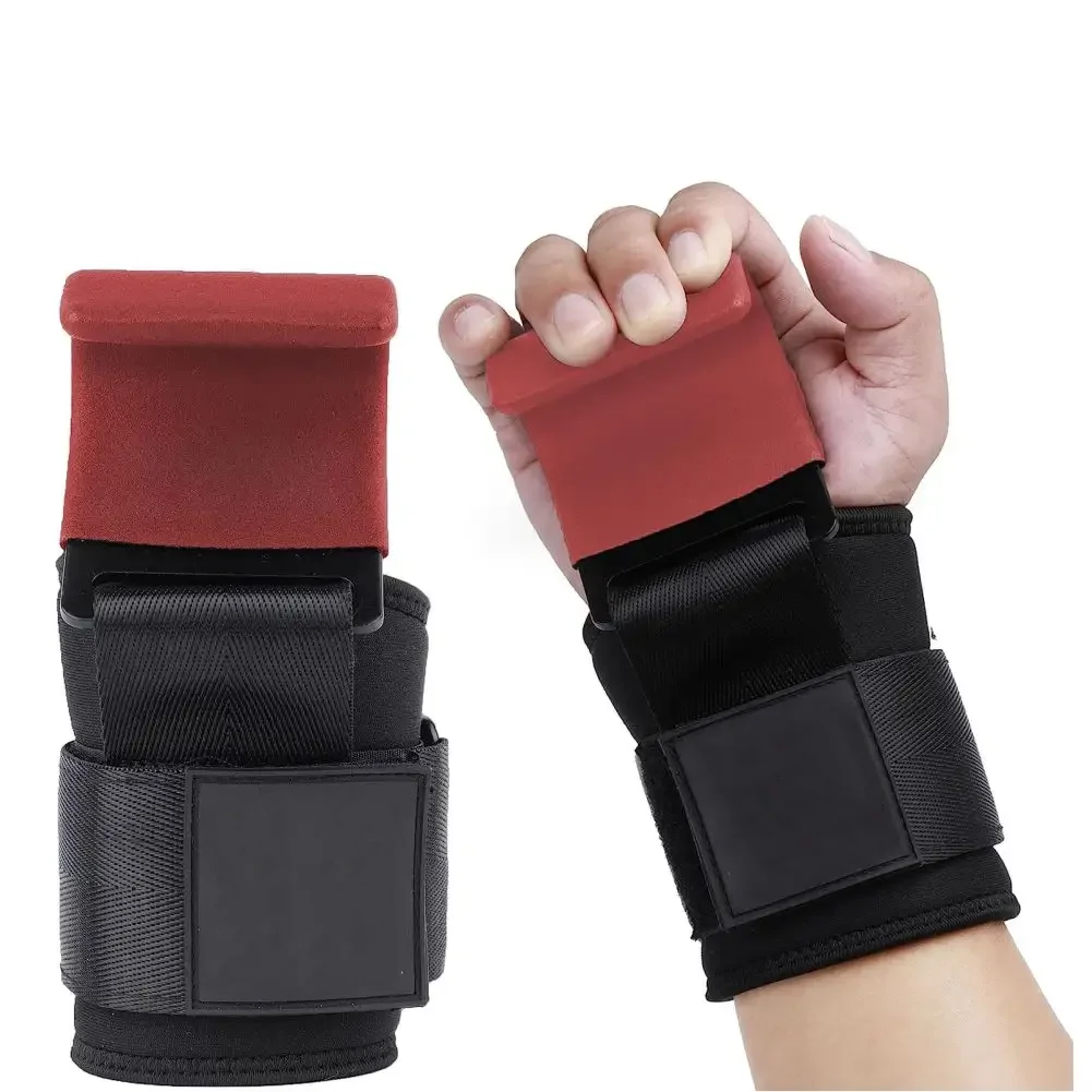 Adjustable Strong Steel Hook Grips Straps Weight Lifting Strength Training Gym Fitness Black Wrist Support Lift Straps