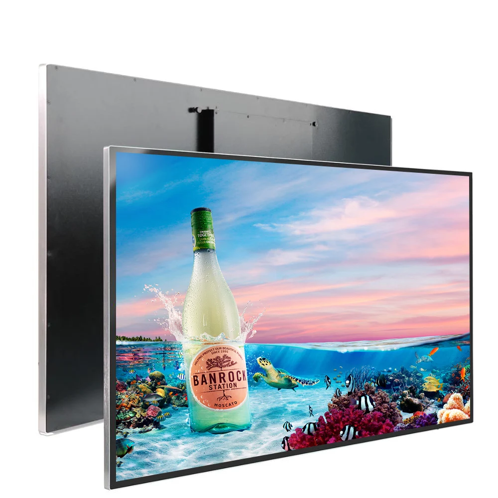 Custom size strip screen stretched LCD bar advertising display for mall shelves elevator bus ads digital signage tv