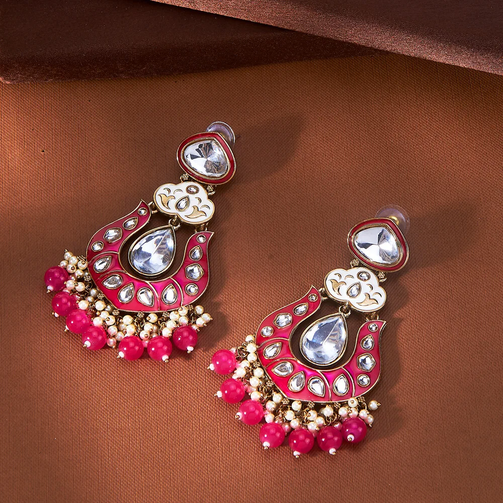 Indo Western Mehndi Plated Meenakari Style Beads Earring With Classic Look Wholesalers in India