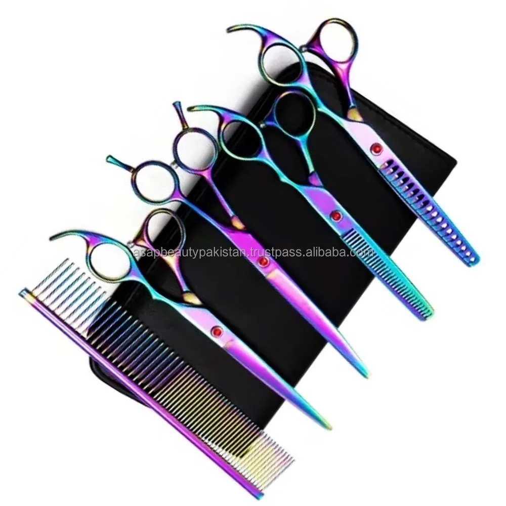 Professional Three-Ring Razor Edge Barber Hair Scissors for Beauty and Dog Grooming Shears with Durable Razor Edge