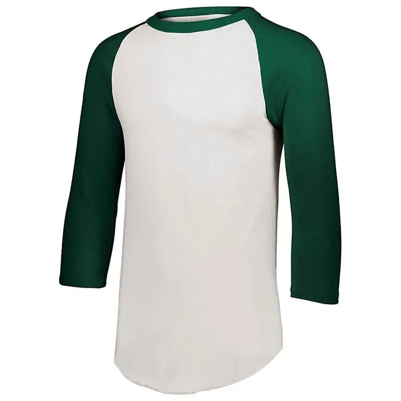 Colorblock 3/4 Sleeve Cotton Baseball T-Shirt 100% Cotton Custom Print Long Sleeve Casual Raglan Sleeve Baseball T Shirt