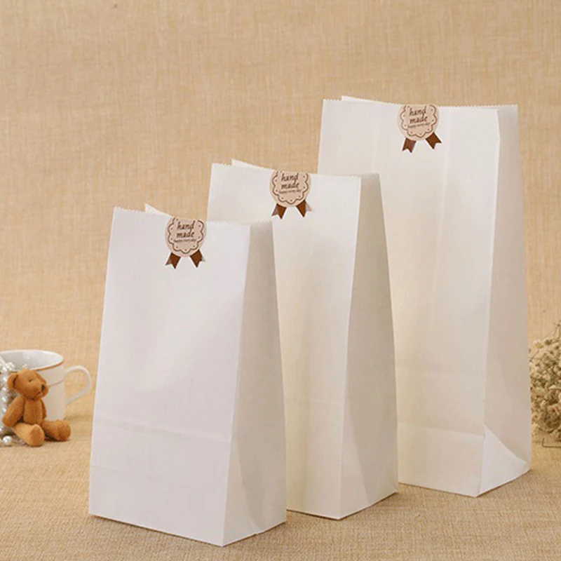 Disposable oil-proof packaging bag customized sharp bottom kraft paper bag food packaging food kraft paper bag