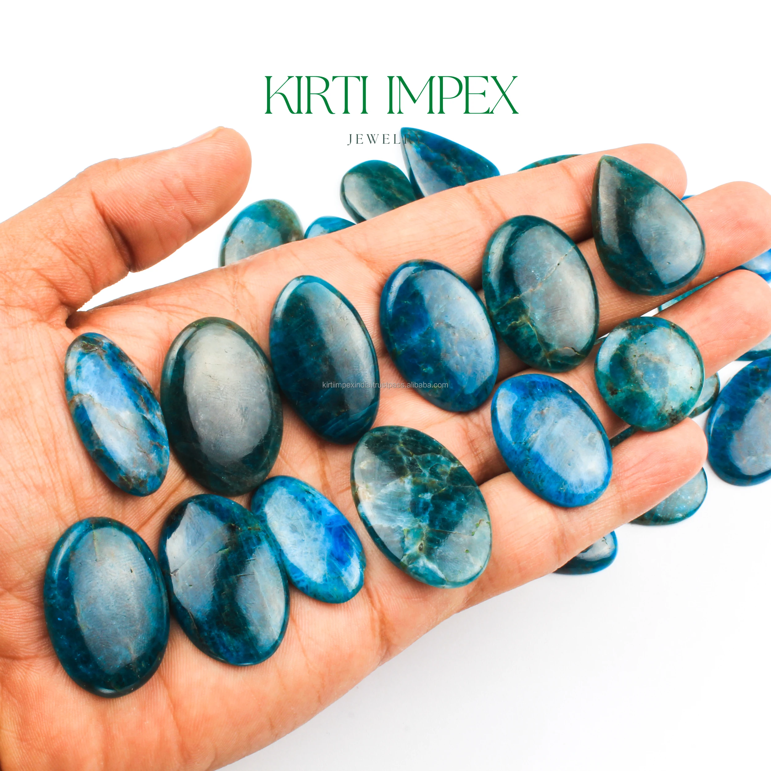 Blue Apatite Cabochons Flatbacks For Jewelry Making Cabochons Affordable Wholesale Loose Gemstones