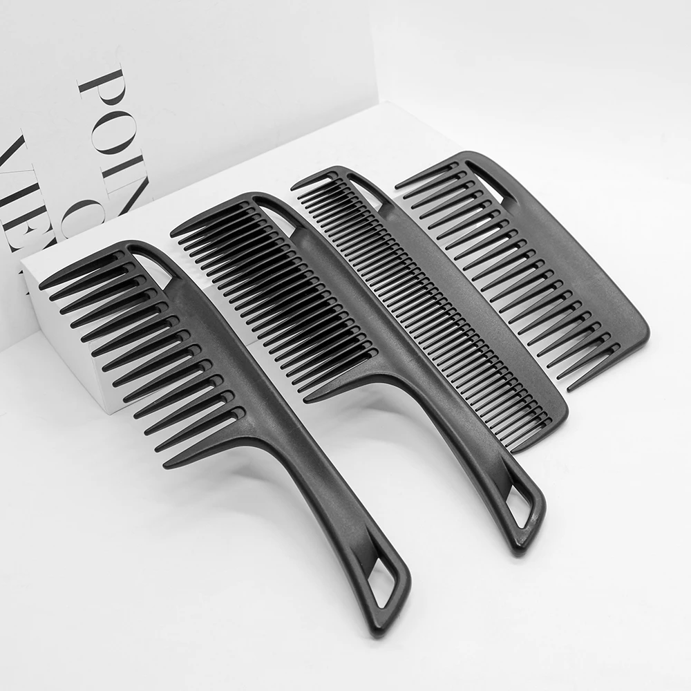 Custom Logo Wide Tooth Detangling Hair Styling Cutting Comb Hair Set Anti Static Heat Resistant Barber Wide Tooth Comb