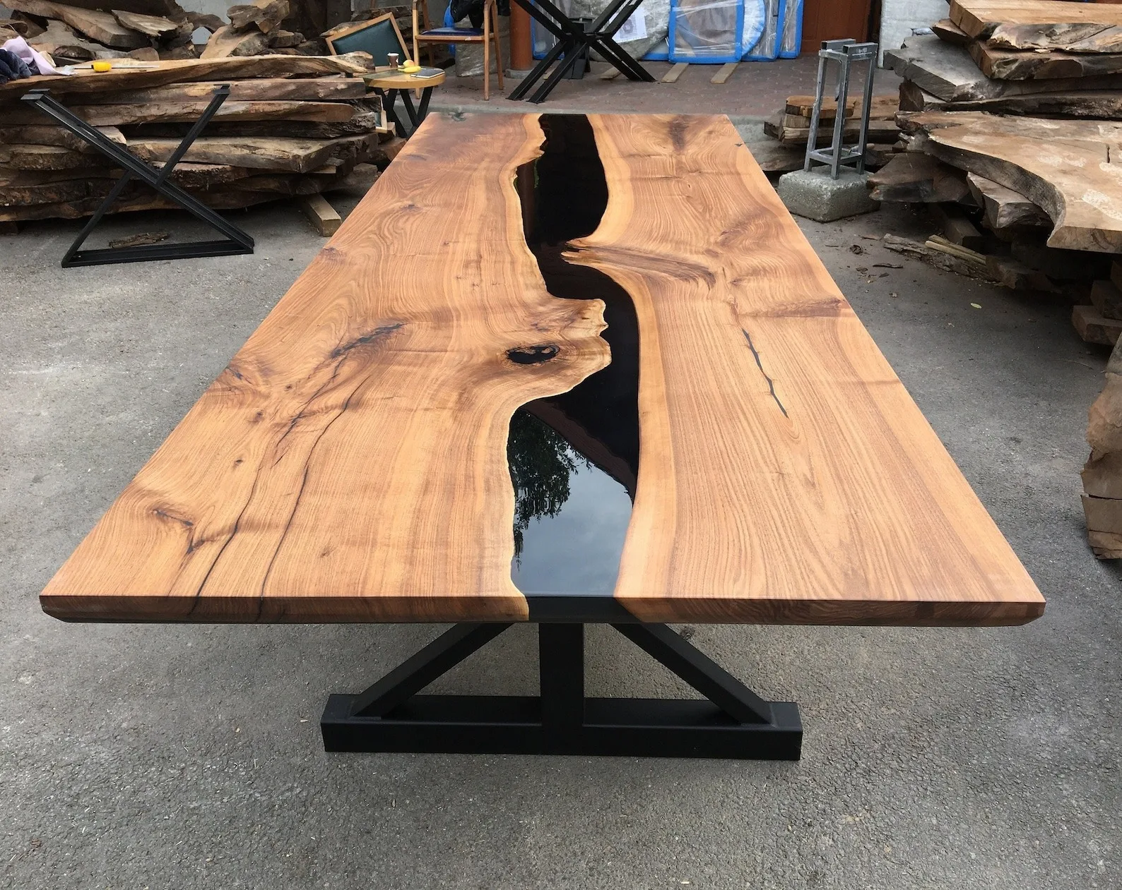 Well New Antic Epoxy Resin Wooden Dining Table Luxury Home and Hotel Furniture for Dining Room
