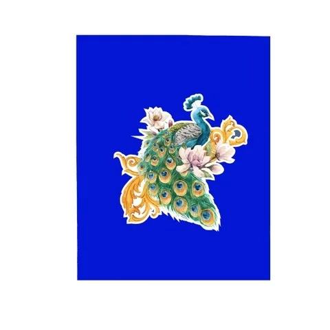 Green Peacock Pop Up Card 3D Gifts & Crafts Handicraft Paper Crafts From Vietnam Laser Cut Top Trending Product Custom Design