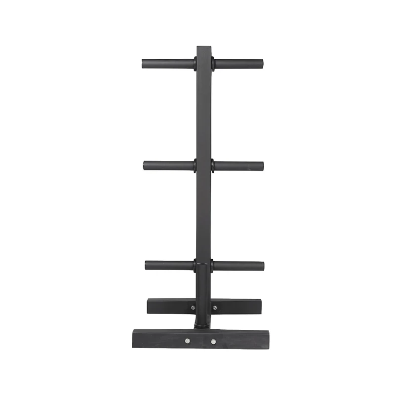 Fitness Multi Regular Plate Holder Vertical Weight Plate Tree With Barbell Bar Storage Rack Stand For Bumper Weight Plates