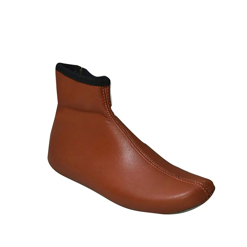 Premium Quality Leather Socks in Brown Color for Men Comfortable Soft Sheepskin Leather Socks Thicker Leather Feet Warmer