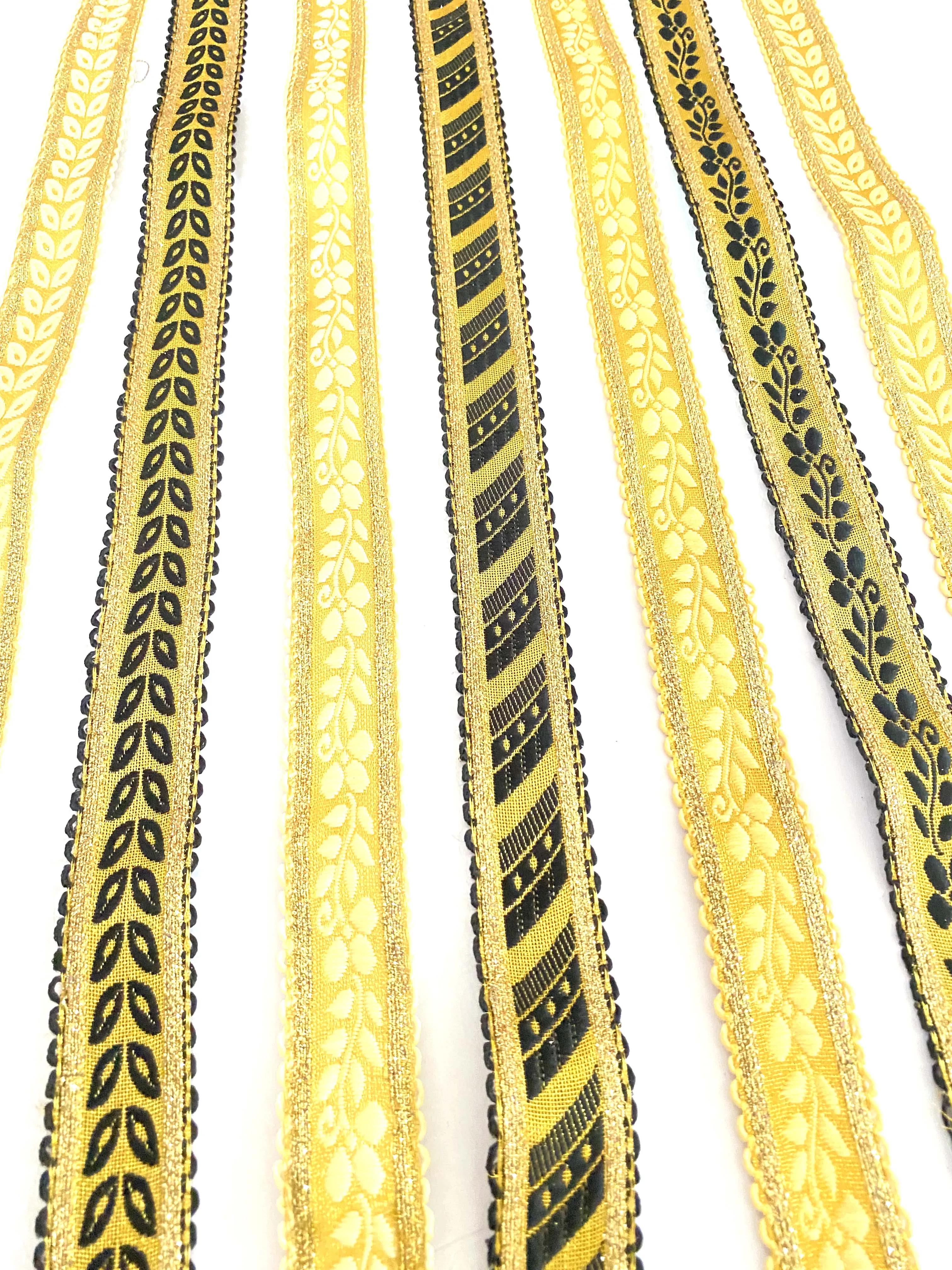 Customized wholesale Ethnic jacquard Polyester Fringes Ribbon  webbing nylon webbing Nylon Jacquard webbing for sewing
