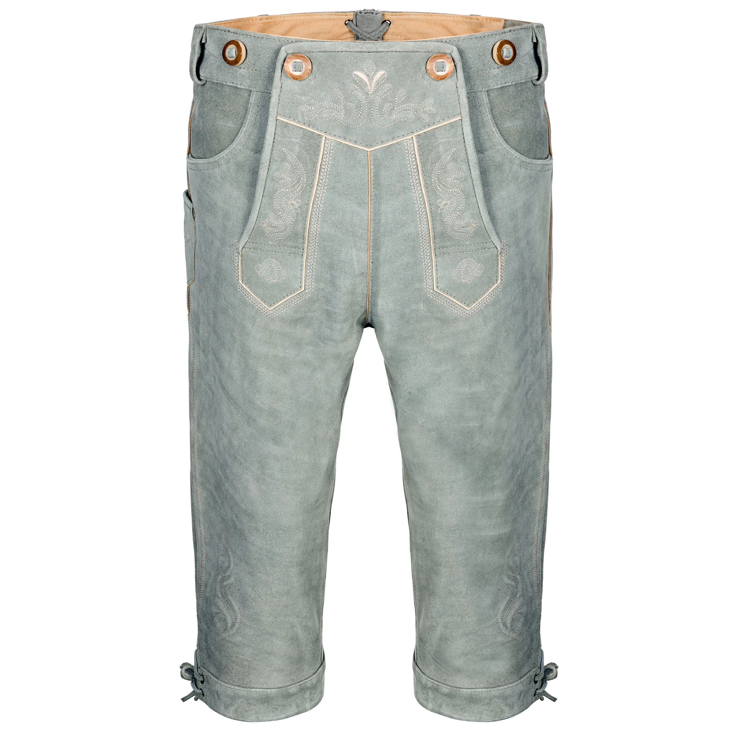 Oktoberfest German Bundhosen High Quality Bavarian Leather Shorts Knee Length Brown Long Lederhosen Trachten Bundhosen