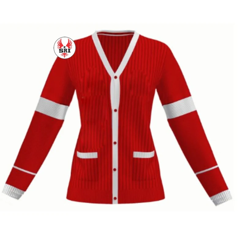 Delta | Sigma | Theta Soror Embroidery Striped Knitted Cardigan Sweater
