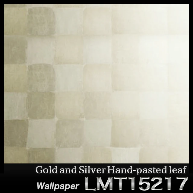 [Wallpaper] Gold & Silver Hand-pasted leaf 1roll [36.2 inchx 291.3 inch] LMT15217